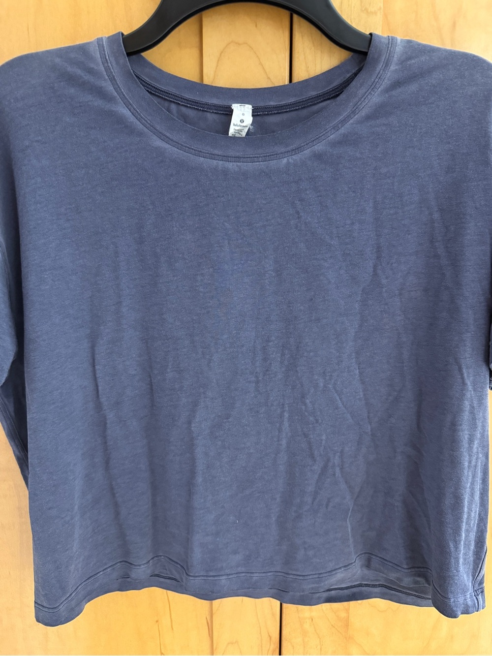 Lululemon Cates Tee Cropped *Fade Sublimado Pigment Dye Cadet Blue Size 8 - Picture 4 of 11